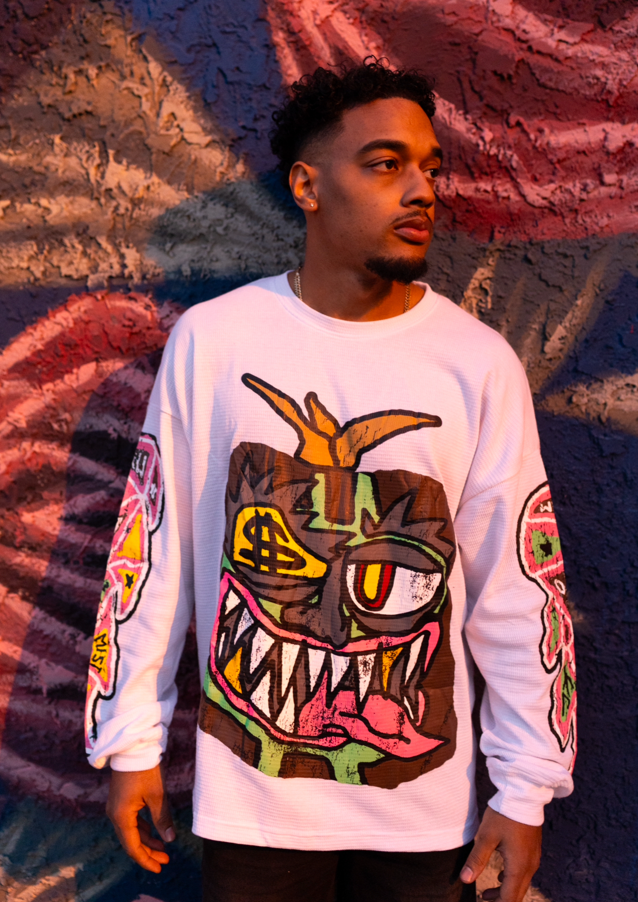 Money Grouch long sleeve thermal white